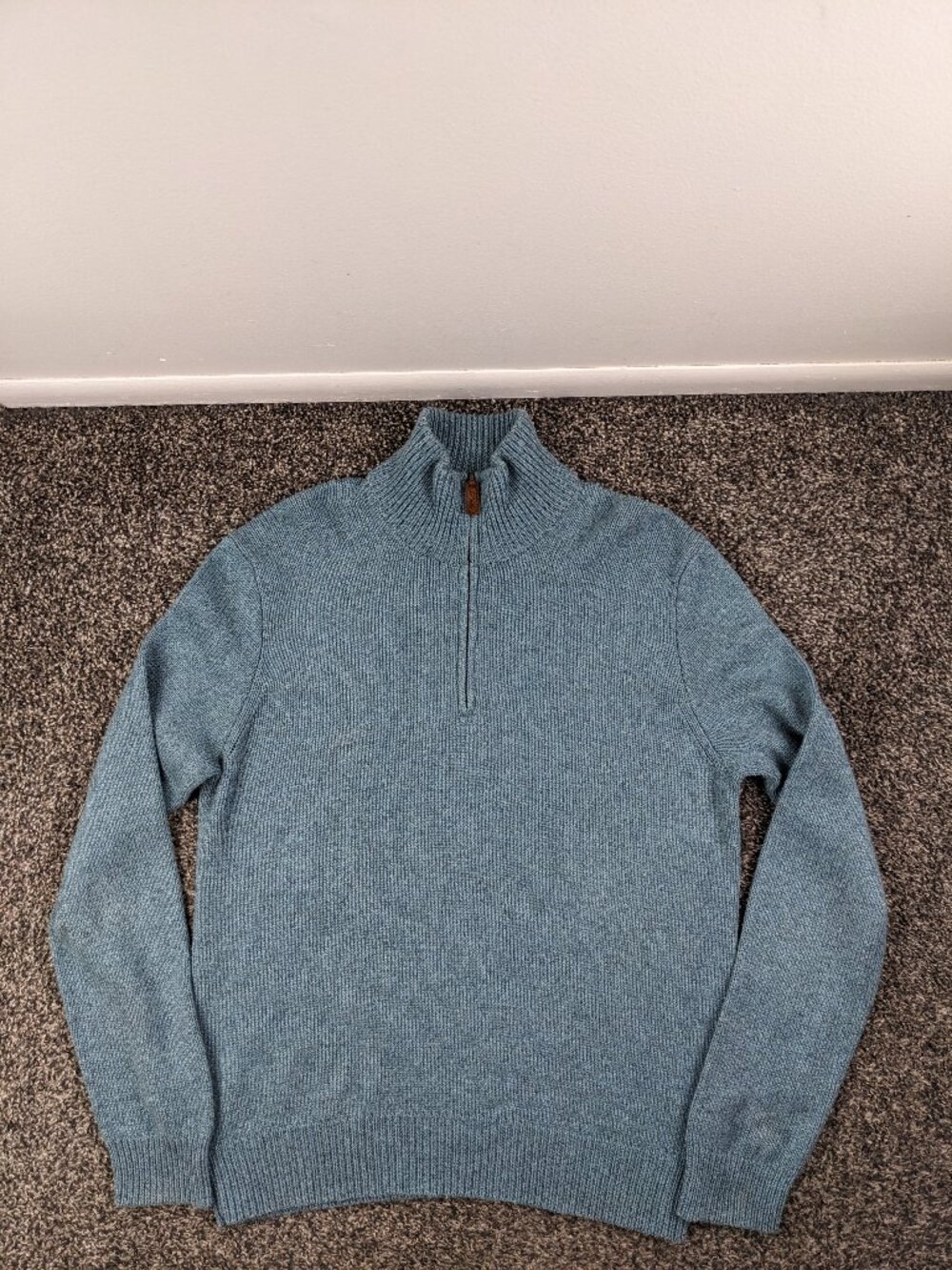 Vintage Polo Ralph Lauren Sweater Silk Cashmere 1/4 Zip Mock Neck Mens Medium